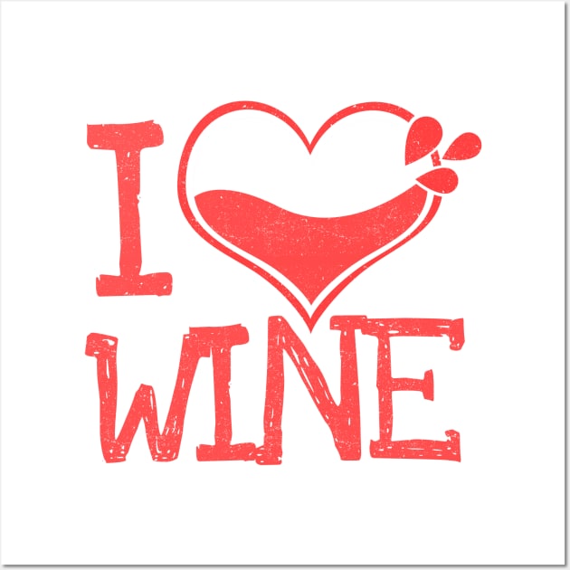 'I Heart Wine' Witty Wine Gift Wall Art by ourwackyhome